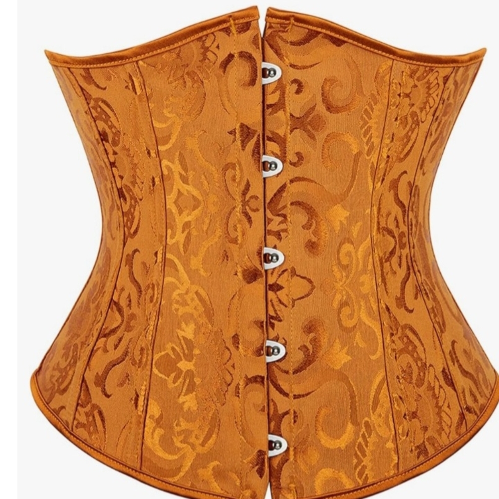 Elegant Orange Brocade Corset